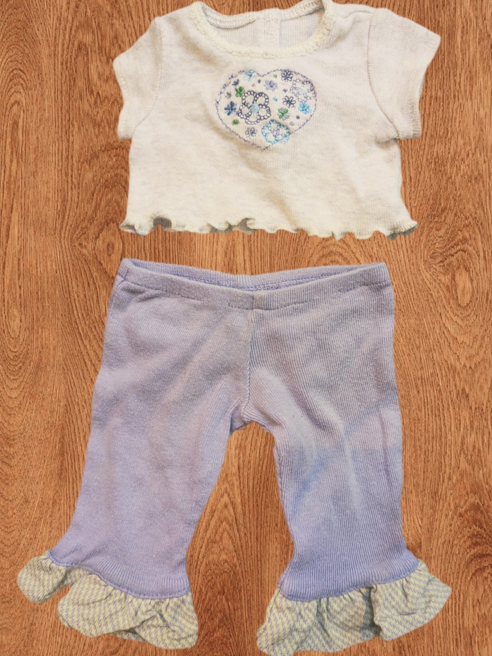 Bitty Baby Two-Piece Outfit Set in White and Light Purple